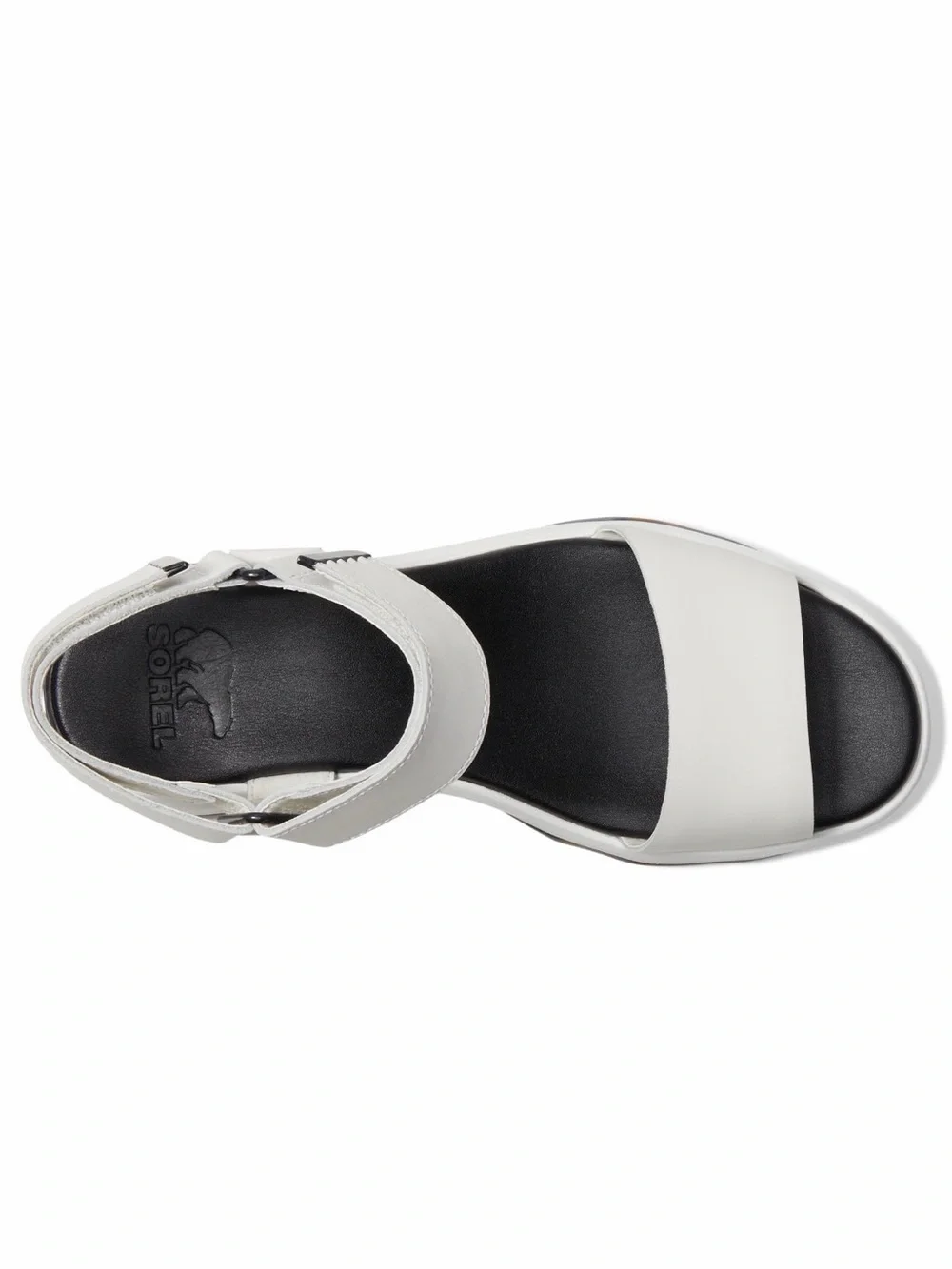 Sorel Kinetic Aura White Platform Wave Sandals with Ankle Strap